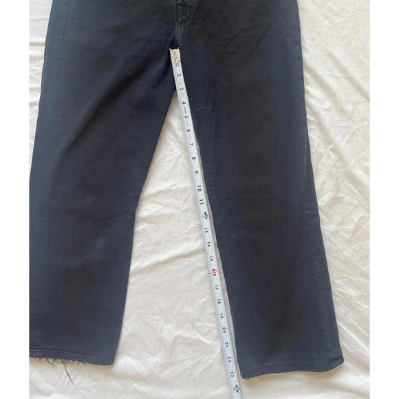 Levi's Premium Wedgie Straight Jeans Black Size 30 High Rise Raw Hem Button Fly - Picture 7 of 7